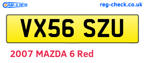 VX56SZU are the vehicle registration plates.