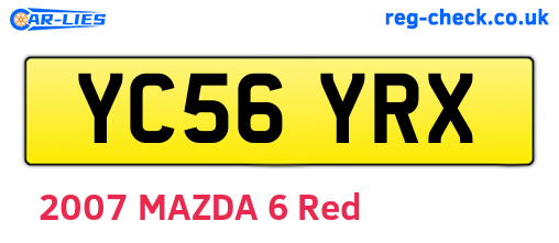 YC56YRX are the vehicle registration plates.