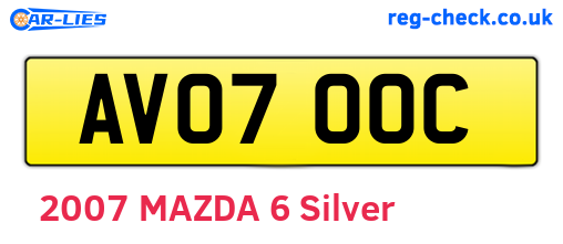 AV07OOC are the vehicle registration plates.