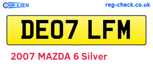 DE07LFM are the vehicle registration plates.