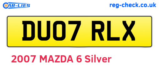 DU07RLX are the vehicle registration plates.