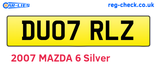DU07RLZ are the vehicle registration plates.
