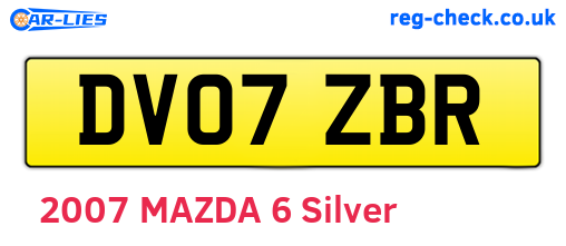 DV07ZBR are the vehicle registration plates.