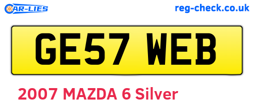 GE57WEB are the vehicle registration plates.