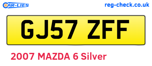GJ57ZFF are the vehicle registration plates.