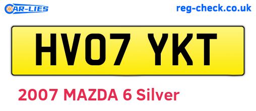 HV07YKT are the vehicle registration plates.
