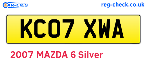 KC07XWA are the vehicle registration plates.