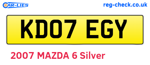 KD07EGY are the vehicle registration plates.