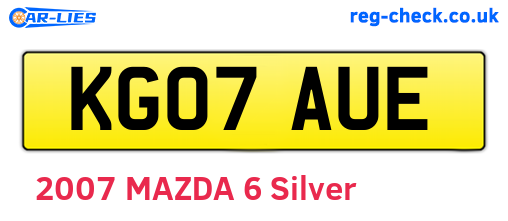 KG07AUE are the vehicle registration plates.