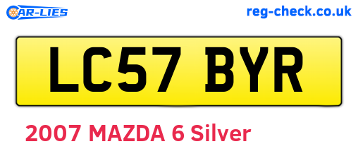LC57BYR are the vehicle registration plates.