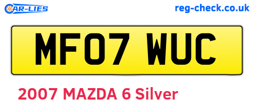 MF07WUC are the vehicle registration plates.