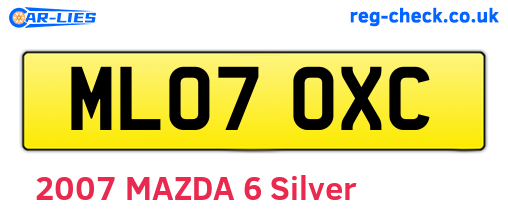 ML07OXC are the vehicle registration plates.