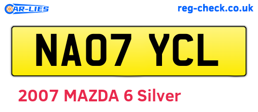 NA07YCL are the vehicle registration plates.