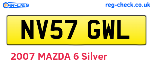 NV57GWL are the vehicle registration plates.