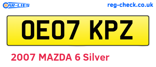 OE07KPZ are the vehicle registration plates.