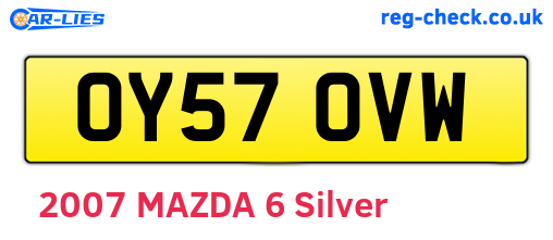 OY57OVW are the vehicle registration plates.