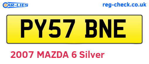 PY57BNE are the vehicle registration plates.