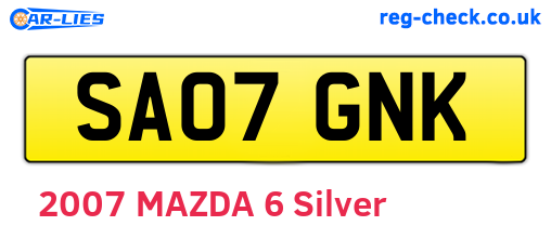 SA07GNK are the vehicle registration plates.