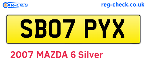 SB07PYX are the vehicle registration plates.