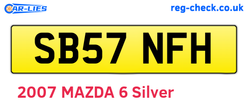 SB57NFH are the vehicle registration plates.