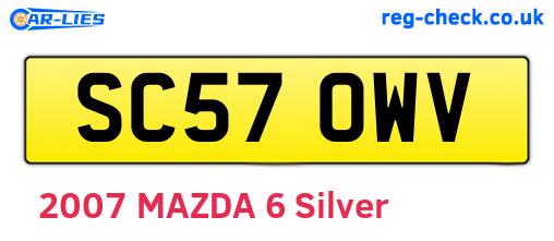 SC57OWV are the vehicle registration plates.