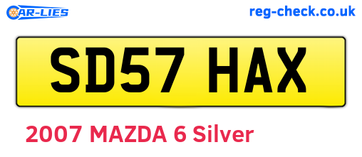 SD57HAX are the vehicle registration plates.
