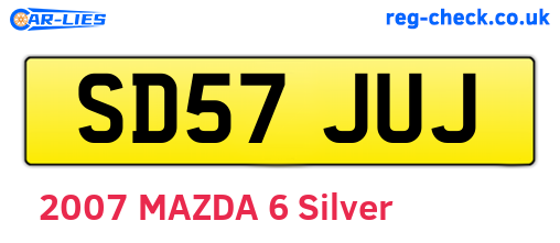 SD57JUJ are the vehicle registration plates.