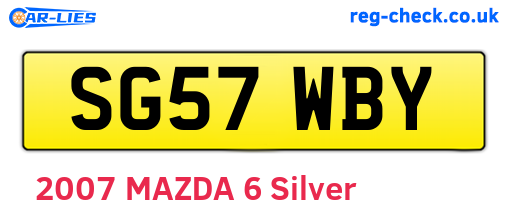 SG57WBY are the vehicle registration plates.