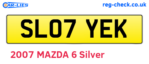 SL07YEK are the vehicle registration plates.