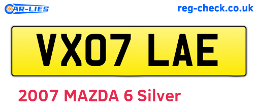 VX07LAE are the vehicle registration plates.