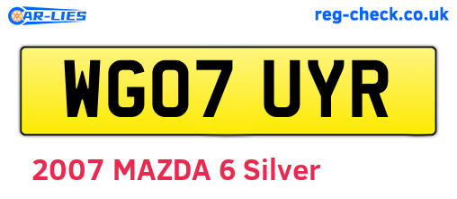 WG07UYR are the vehicle registration plates.