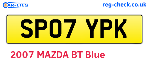 SP07YPK are the vehicle registration plates.