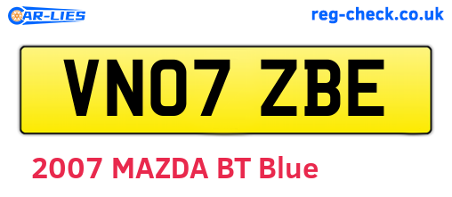 VN07ZBE are the vehicle registration plates.