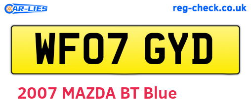WF07GYD are the vehicle registration plates.