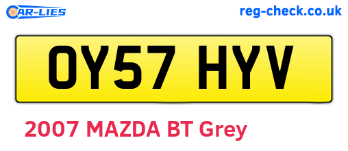 OY57HYV are the vehicle registration plates.