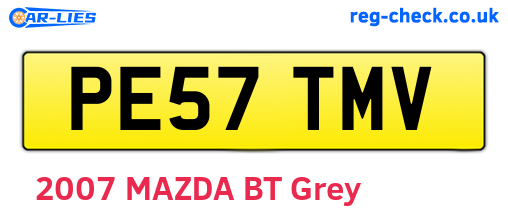 PE57TMV are the vehicle registration plates.