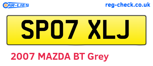 SP07XLJ are the vehicle registration plates.