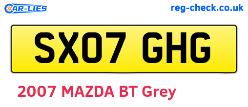 SX07GHG are the vehicle registration plates.