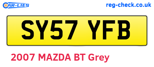 SY57YFB are the vehicle registration plates.