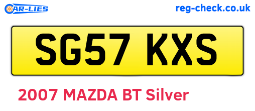 SG57KXS are the vehicle registration plates.