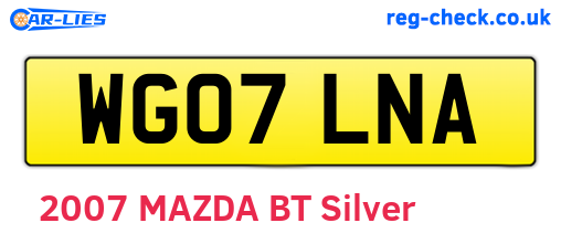 WG07LNA are the vehicle registration plates.
