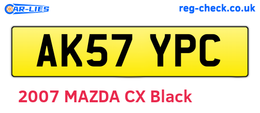 AK57YPC are the vehicle registration plates.
