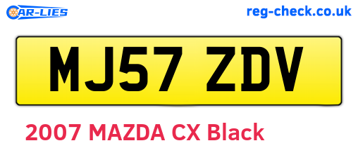 MJ57ZDV are the vehicle registration plates.
