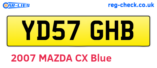 YD57GHB are the vehicle registration plates.