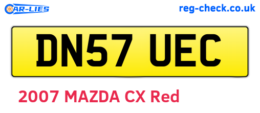 DN57UEC are the vehicle registration plates.