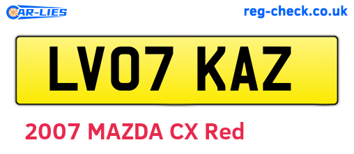 LV07KAZ are the vehicle registration plates.