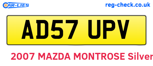 AD57UPV are the vehicle registration plates.