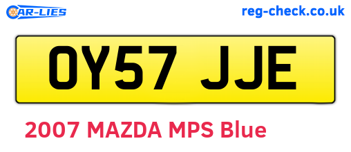 OY57JJE are the vehicle registration plates.