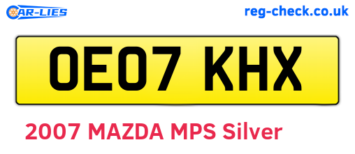 OE07KHX are the vehicle registration plates.