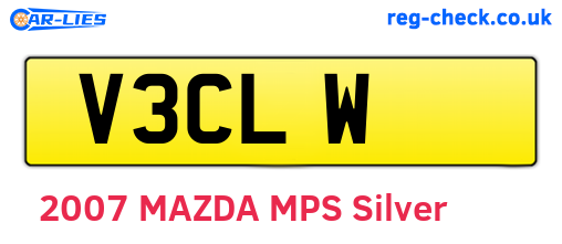 V3CLW are the vehicle registration plates.